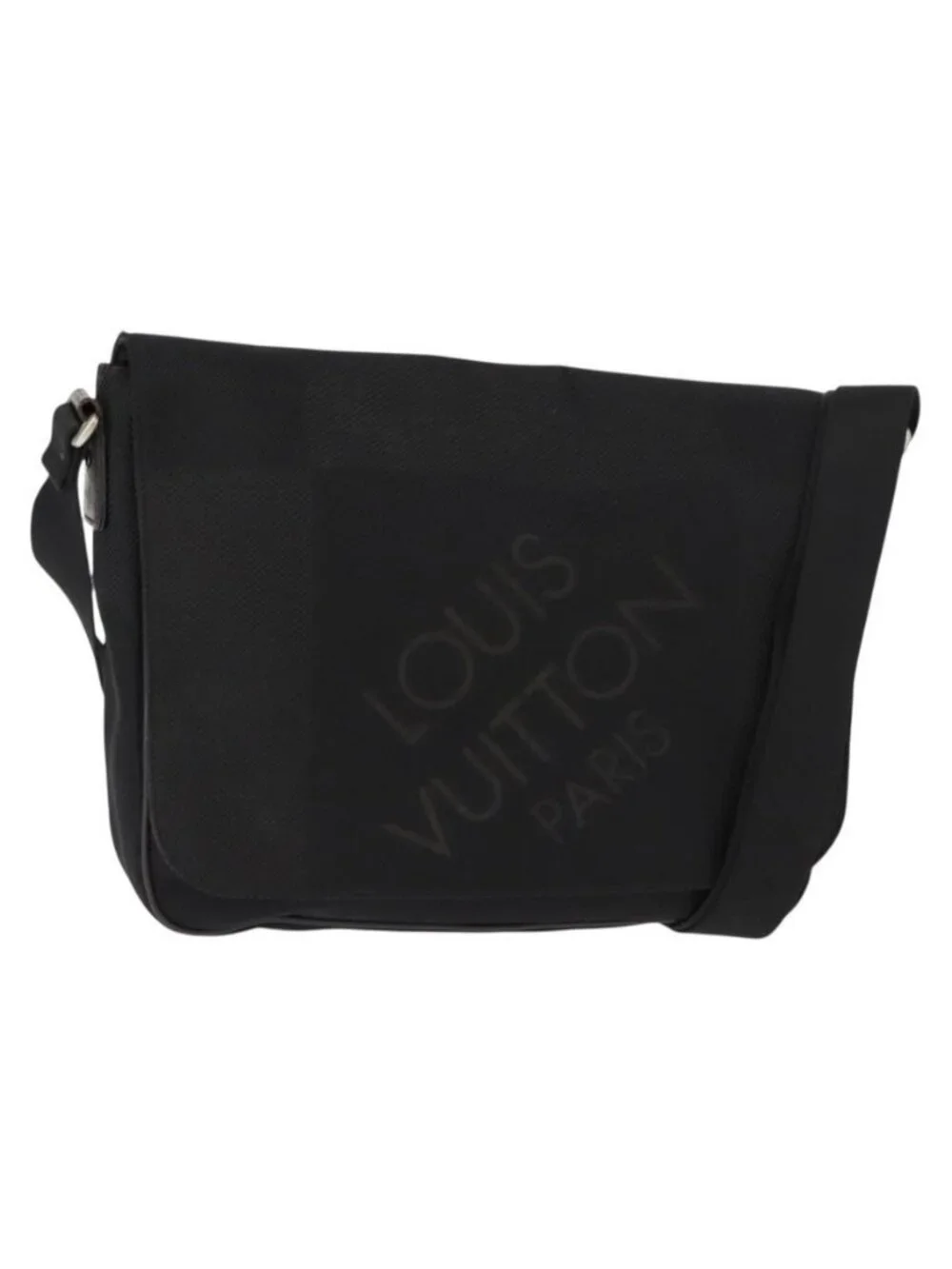 Authentic LOUIS VUITTON Damier Geant Petite Message Shoulder Bag Black M93618